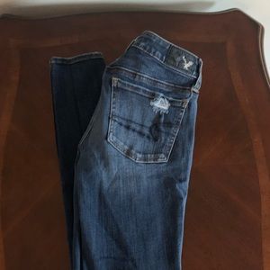 AE destressed skinny jeans. 0